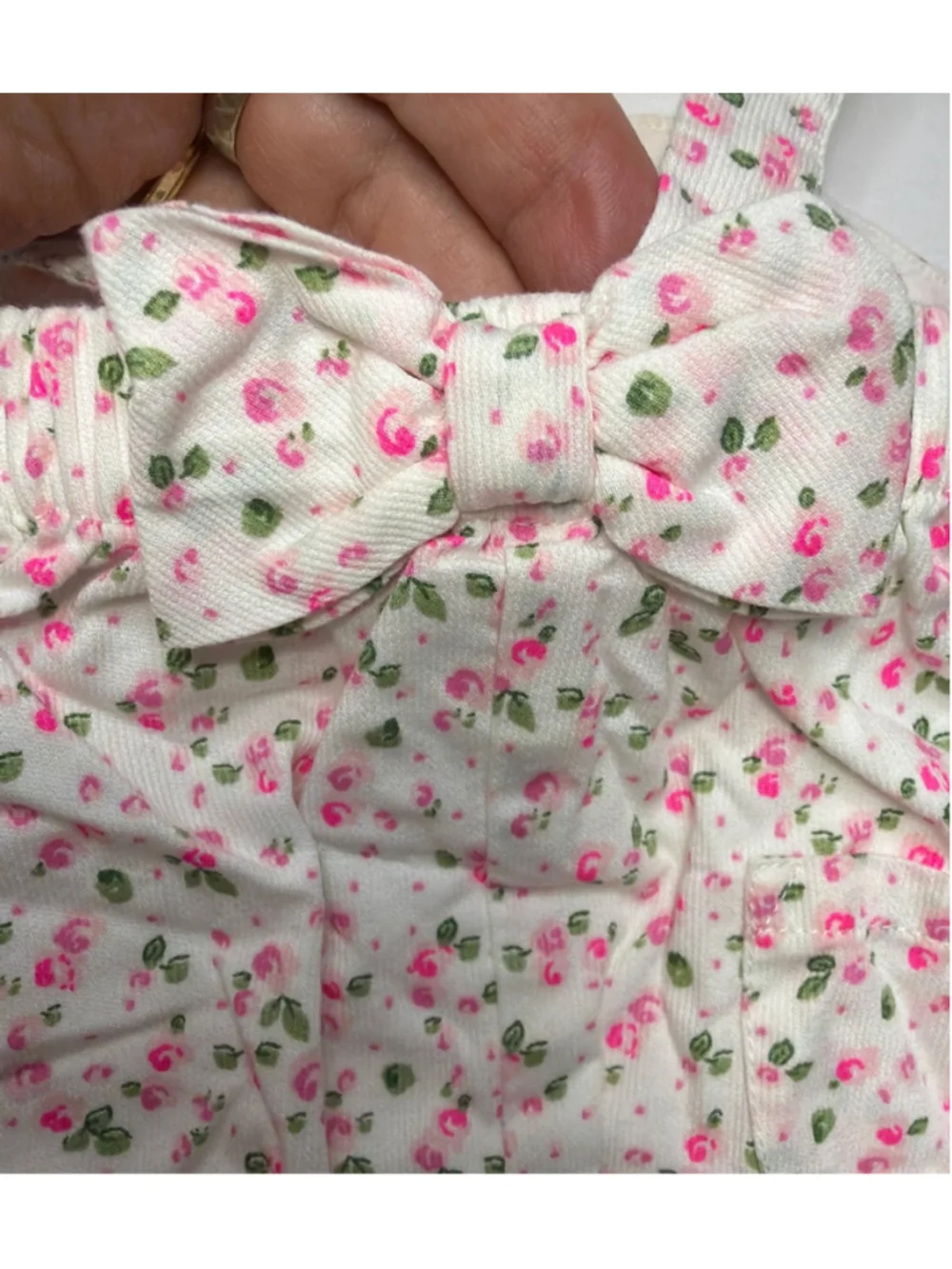 Baby Girl Janie and Jack White Pink Floral Bubble Romper Newborn 0-3 Months